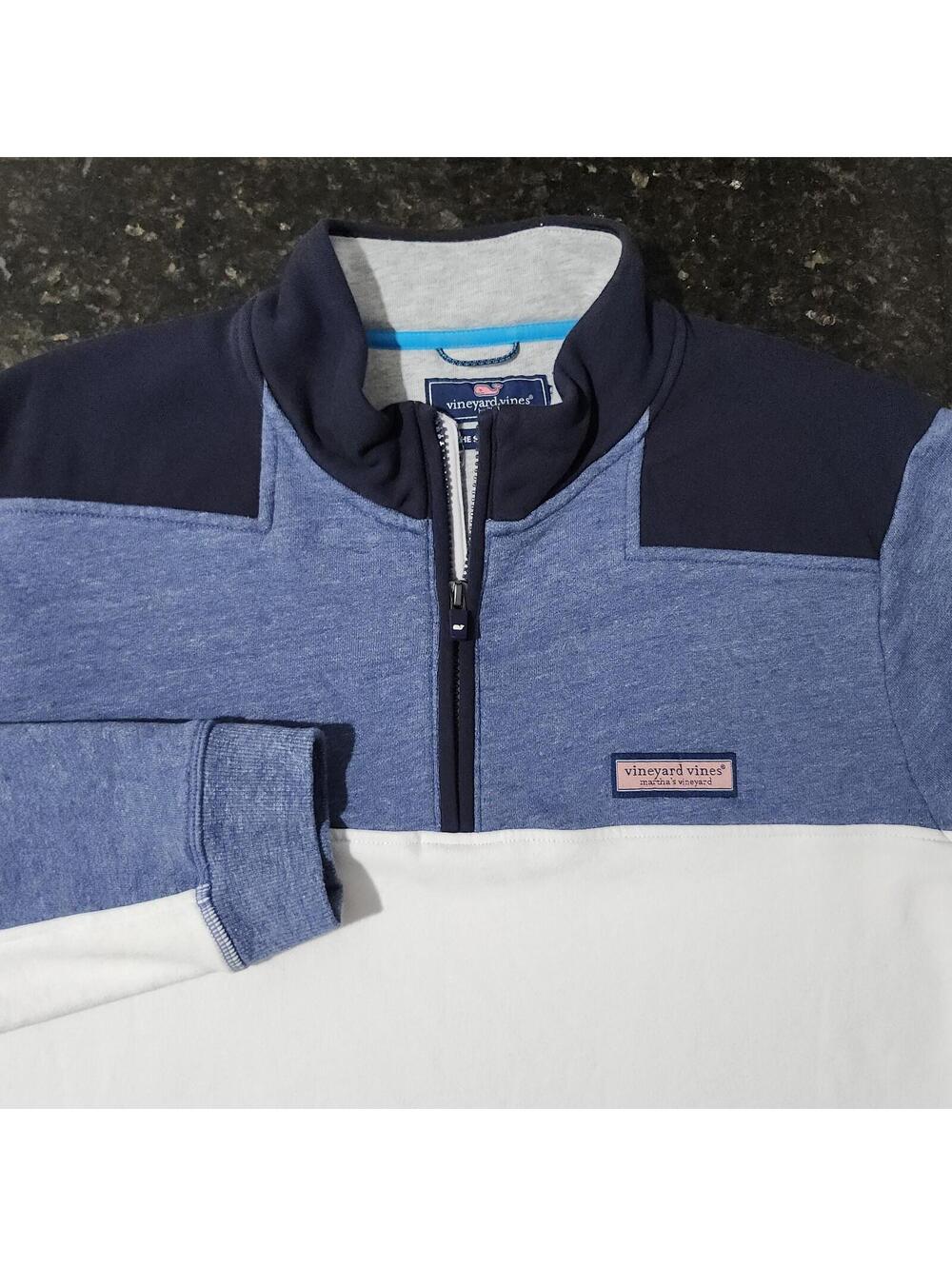 Vineyard Vines The Shep Shirt 1/4 Zip Pullover Sweatshirt Preppy Beach Large